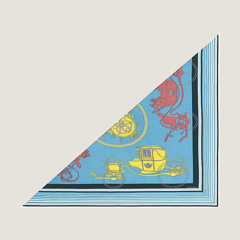 送料込【HERMES】Ex-Libris Giant Triangle Blanc/Marron HERMES Cashmere Silk Ex-Libris Giant Triangle Scarf Natural